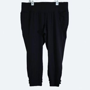 COPY - Lane Bryant livi active black yoga carpi pants lace up plus size 22 24